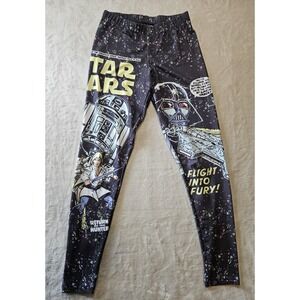 Star Wars Darth Vader Galaxy Leggings Women's M Mighty Fine Comic Print